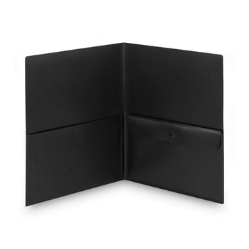 Smead® Poly Two-pocket Folder With Snap Closure Security Pocket, 100-sheet Capacity, 11 X 8.5, Black, 5-pack freeshipping - TVN Wholesale